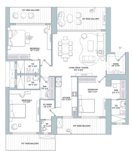 INDIABULLS ESTATE AND CLUB 3bhk -2