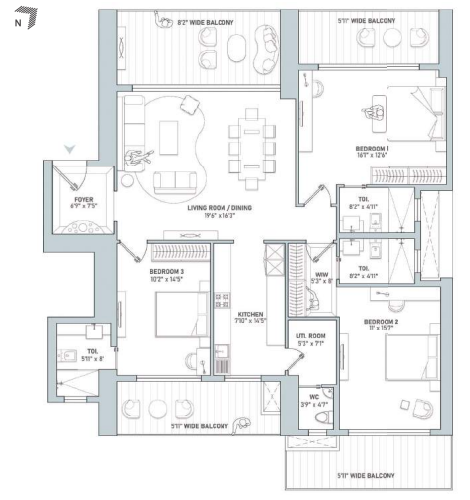 INDIABULLS ESTATE AND CLUB 3bhk -1