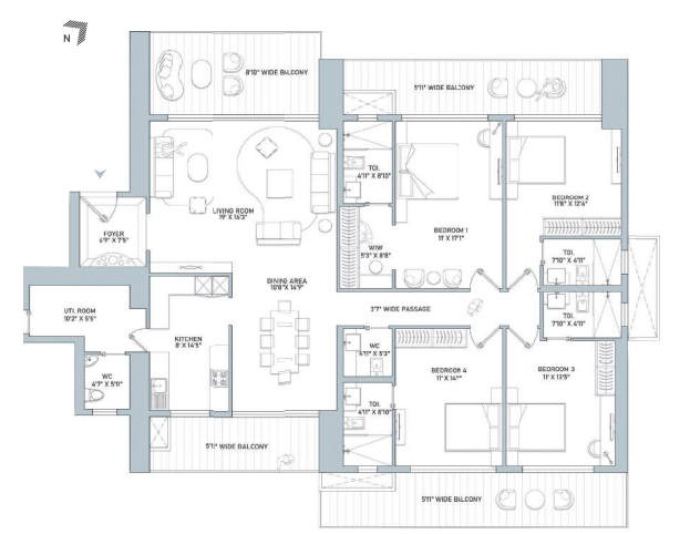 INDIABULLS ESTATE AND CLUB 4bhk