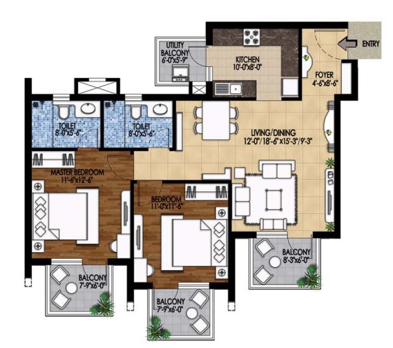 M3M WOODSHIRE SECTOR 107 GURGAON 2BHK -2