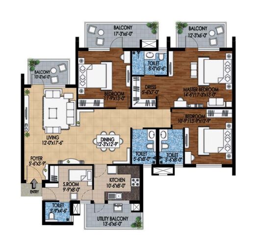 M3M WOODSHIRE SECTOR 107 GURGAON 3BHK - 2