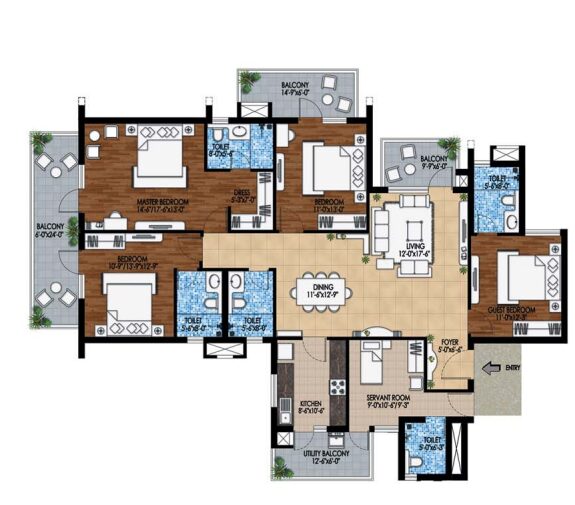M3M WOODSHIRE SECTOR 107 GURGAON 4BHK - 1