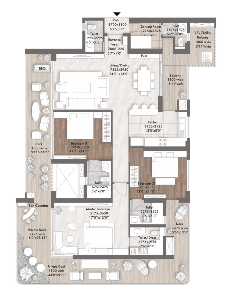 ELAN THE PRESIDENTIAL 3bhk