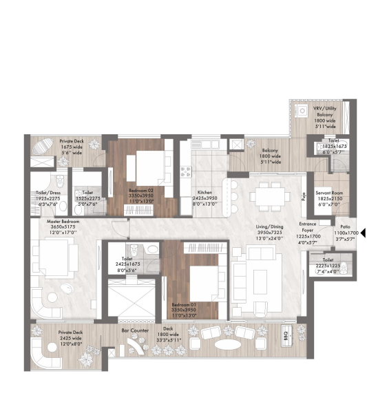 ELAN THE PRESIDENTIAL 3bhk