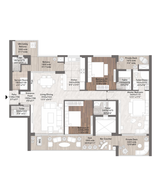 ELAN THE PRESIDENTIAL 3bhk