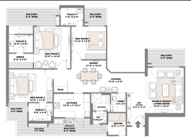 AMBROSIA 3bhk