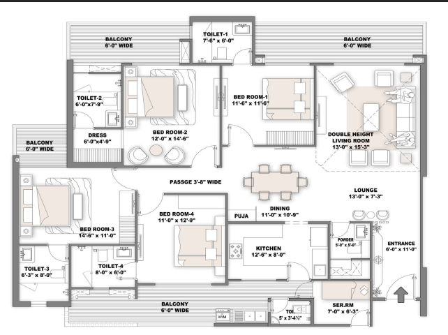 AMBROSIA 4bhk