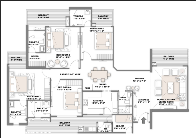 AMBROSIA 4bhk