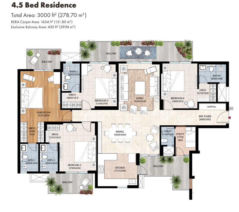 4.5 BHK ATS HomeKraft Grandstand LAYOUT