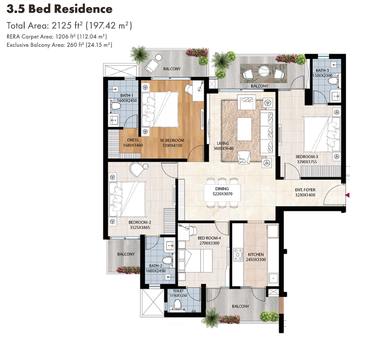 3.5 BHK ATS HomeKraft Grandstand LAYOUT